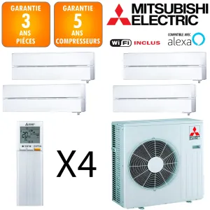 Mitsubishi Quadri-split MXZ-4F72VF + 3 X MSZ-LN18VGV + MSZ-LN25VGV 