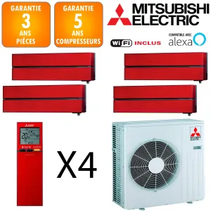 Mitsubishi Quadri-split MXZ-6F120VF + MSZ-LN18VGR + 2 X MSZ-LN25VGR + MSZ-LN50VGR 