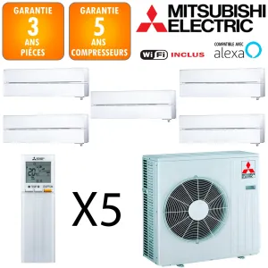 Mitsubishi Quintuple-split MXZ-5F102VF + 3 X MSZ-LN18VGV + MSZ-LN25VGV + MSZ-LN35VGV 