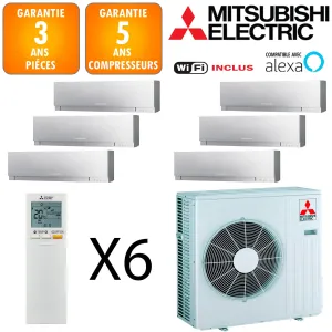 Mitsubishi Sextuple-split MXZ-6F120VF + 4 X MSZ-EF18VGKS + 2 X MSZ-EF25VGKS 