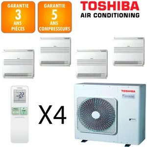 Toshiba Quadri-split Console RAS-5M34G3AVG-E + 4 X RAS-B10J2FVG-E 