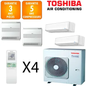 Toshiba Quadri-split Daiseikai RAS-5M34G3AVG-E + 2 X RAS-B10J2FVG-E + 2 X RAS-M10PKVPG-E 
