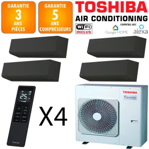 Toshiba Quadri-split Shorai RAS-4M27G3AVG-E + 3 X RAS-B07G3KVSGB-E + RAS-B10G3KVSGB-E 