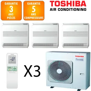 Toshiba Tri-split Console RAS-3M26G3AVG-E + 3 X RAS-B10J2FVG-E 