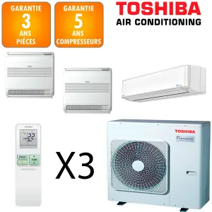 Toshiba Tri-split Daiseikai RAS-3M26G3AVG-E + 2 X RAS-B10J2FVG-E + RAS-M10PKVPG-E 