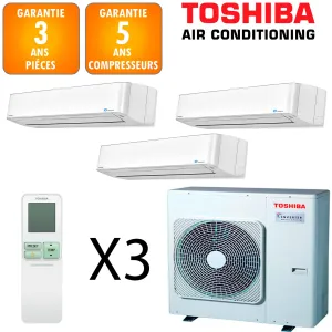 Toshiba Tri-split Daiseikai RAS-3M26G3AVG-E + 3 X RAS-M10PKVPG-E 