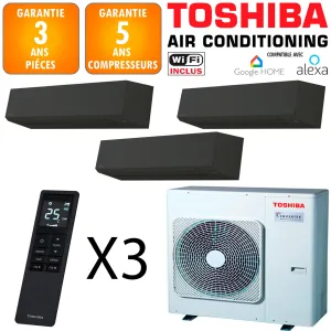 Toshiba Tri-split Shorai RAS-3M26G3AVG-E + 2 RAS-B07G3KVSGB-E + RAS-B13G3KVSGB-E 